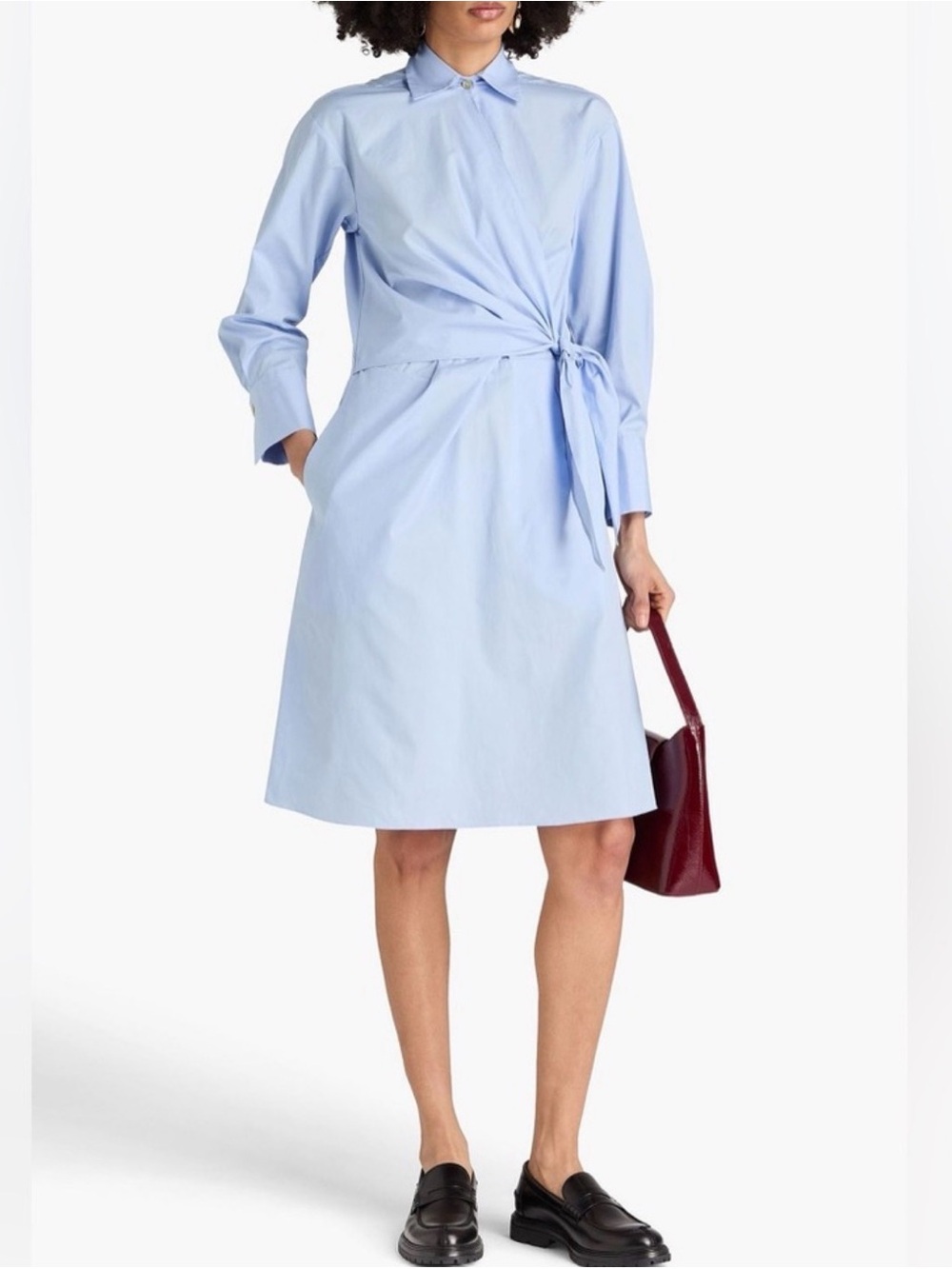 Vince Wrap-Effect Cotton-Poplin Shirt Dress - sz 2